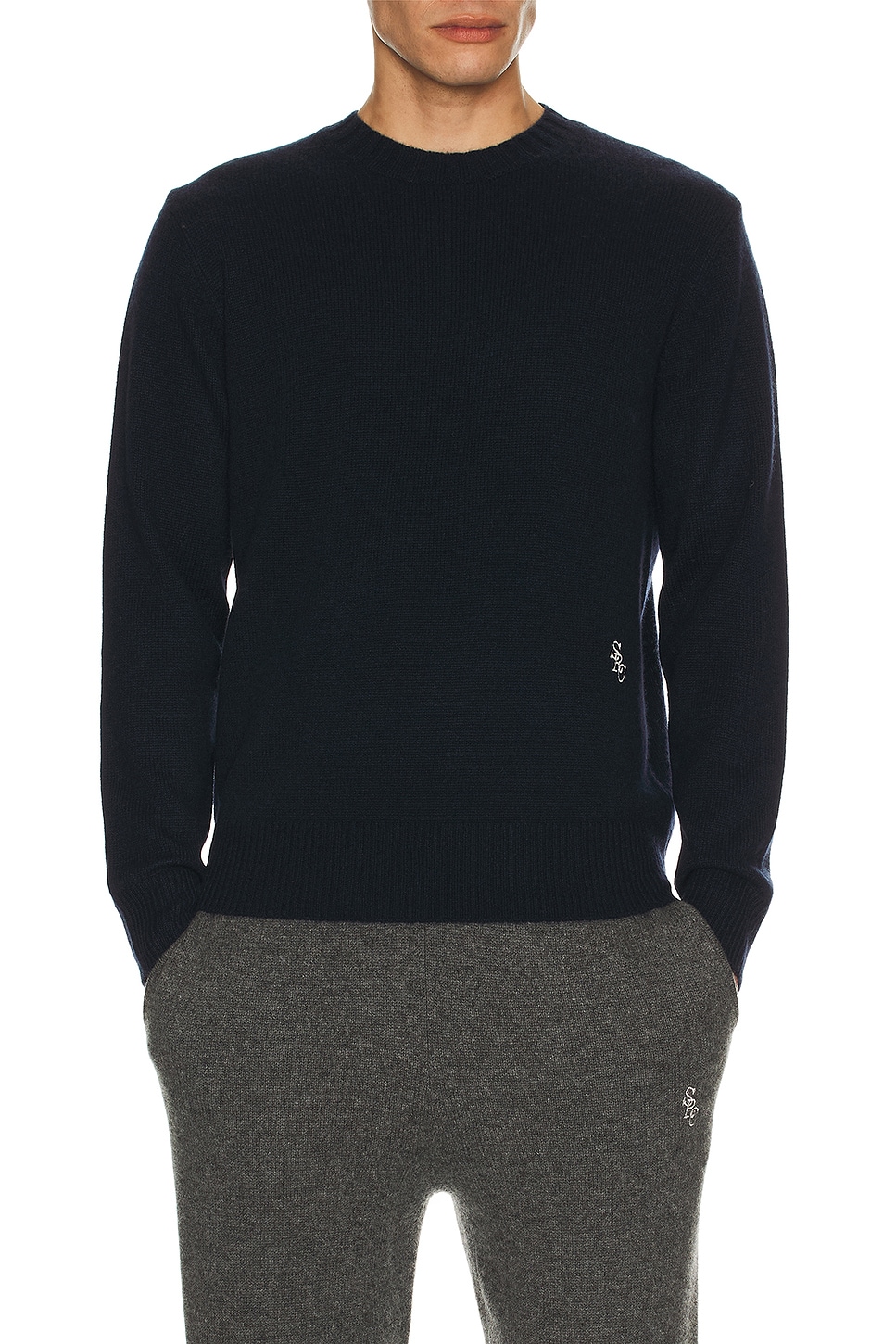 Sporty & Rich Cashmere Sweater in Navy