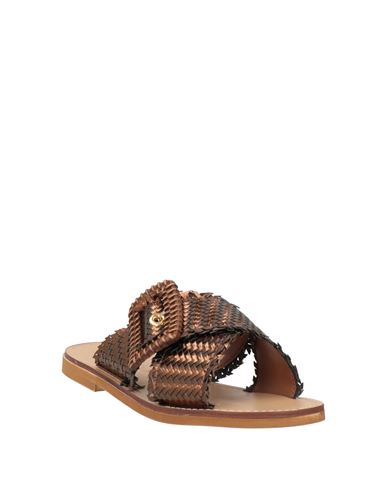 Woman Sandals Bronze Size 9 Textile fibers
