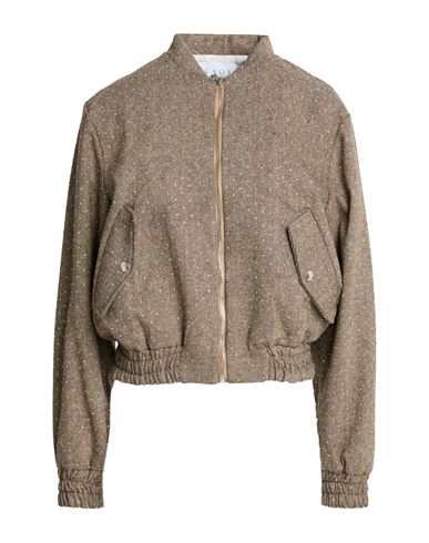 Woman Jacket Light brown Size 6 Polyester, Wool
