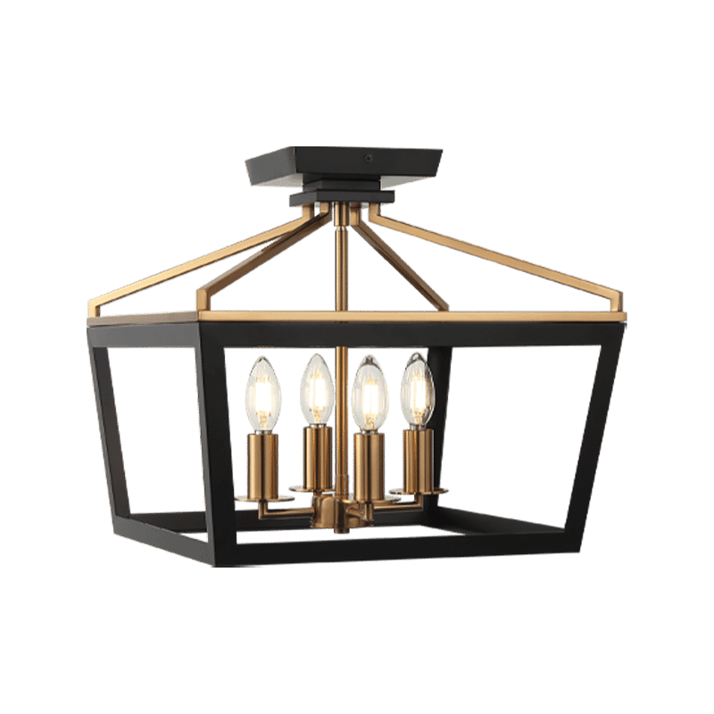 Black Aged Gold Brass One Light Ceiling Mount from the Mavonshire Collection