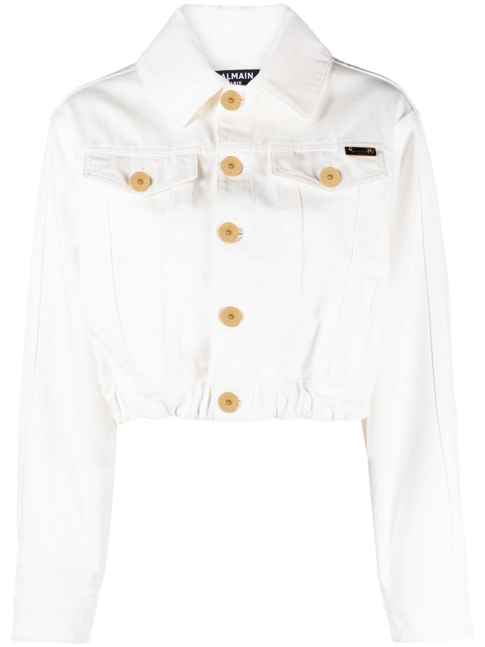 Cropped denim jacket - White