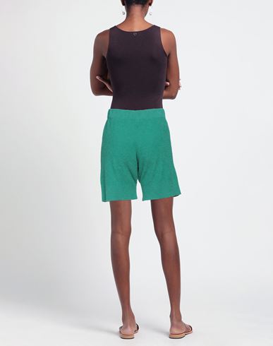 Maison Flâneur Woman Shorts & Bermuda Shorts Green Size 6 Cotton, Polyamide, Cashmere