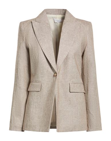 Woman Blazer Dark brown Size 10 Linen, Polyester, Cotton