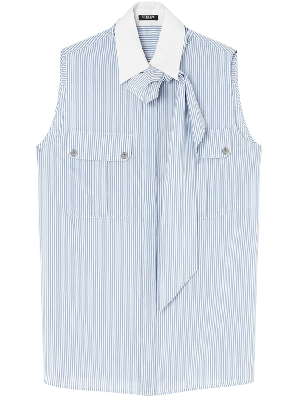Striped cotton blouse - Blue