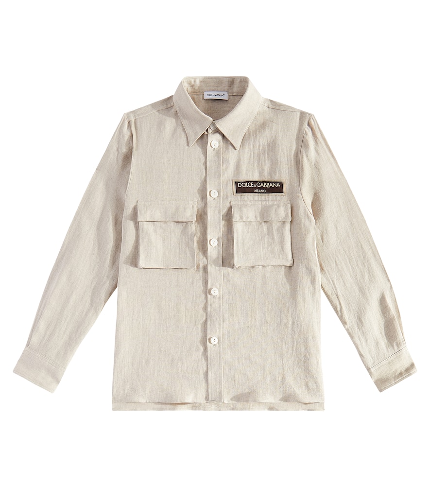 Logo linen shirt