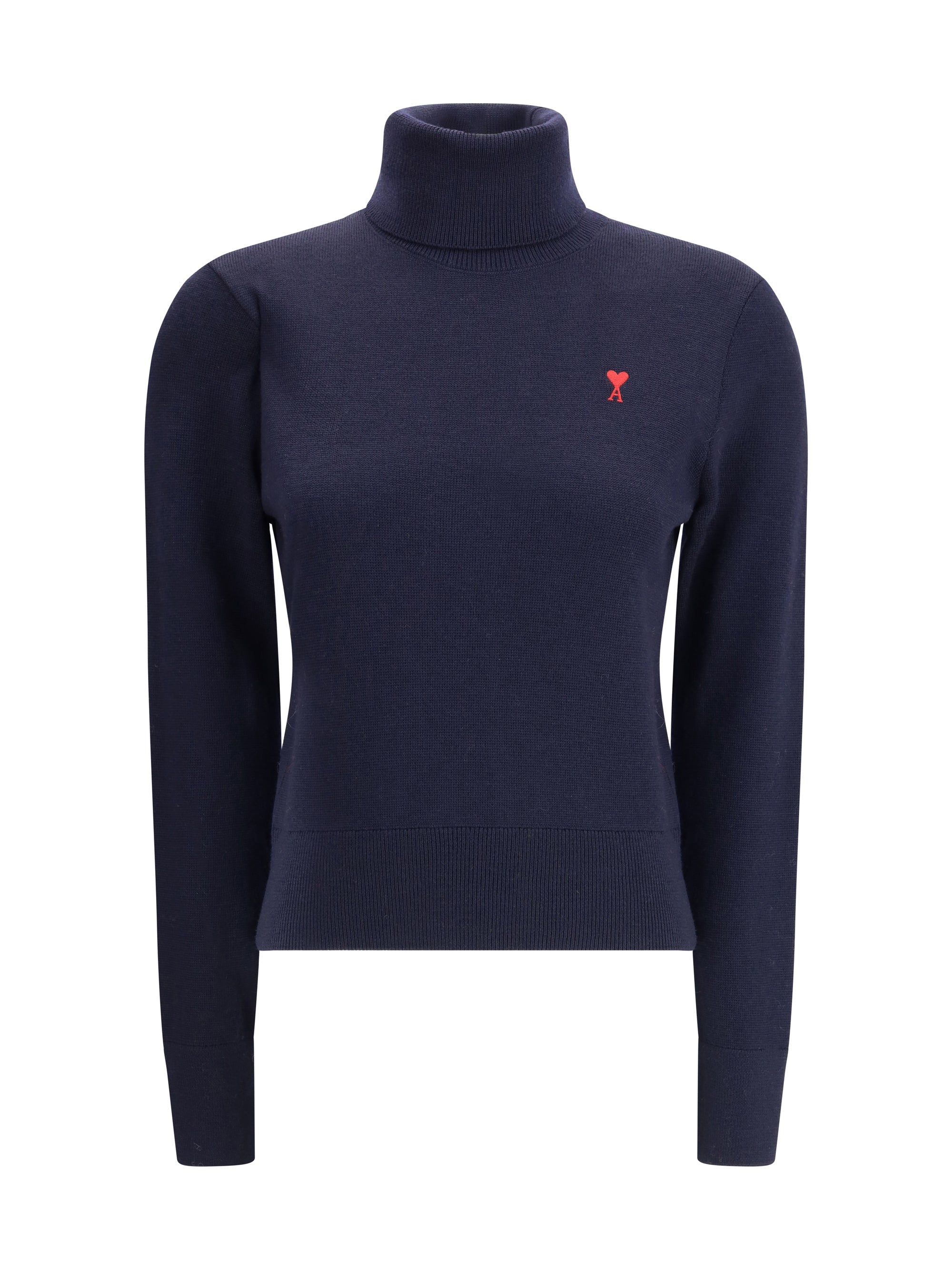 Merino Wool Turtleneck Sweater — Navy