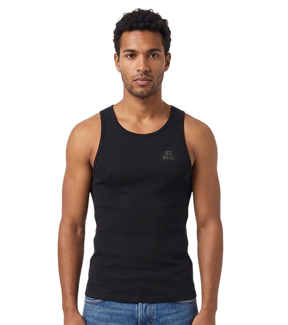 Black Textured Tank Top
