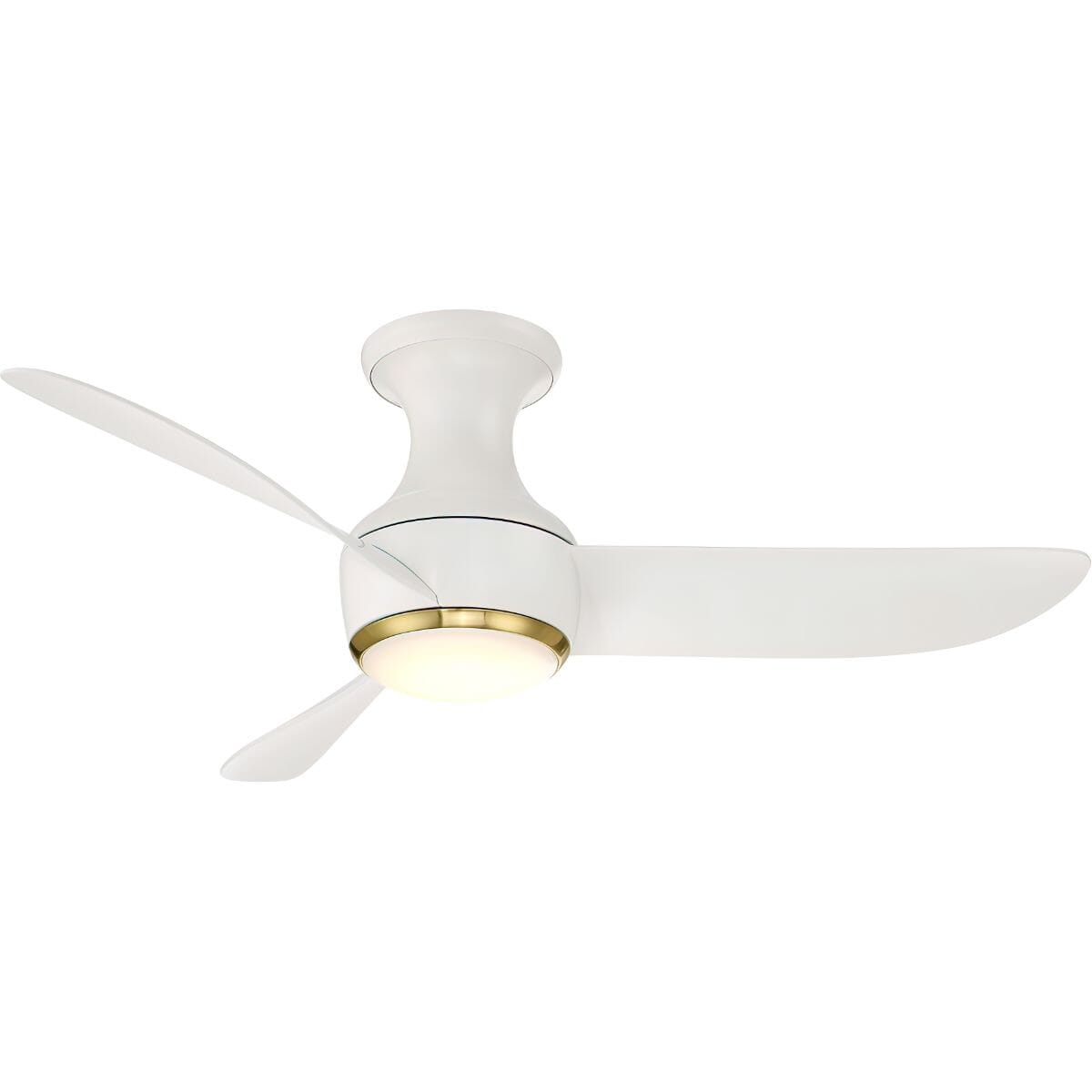Soft Brass Matte White 44"Ceiling Fan from the Corona Collection