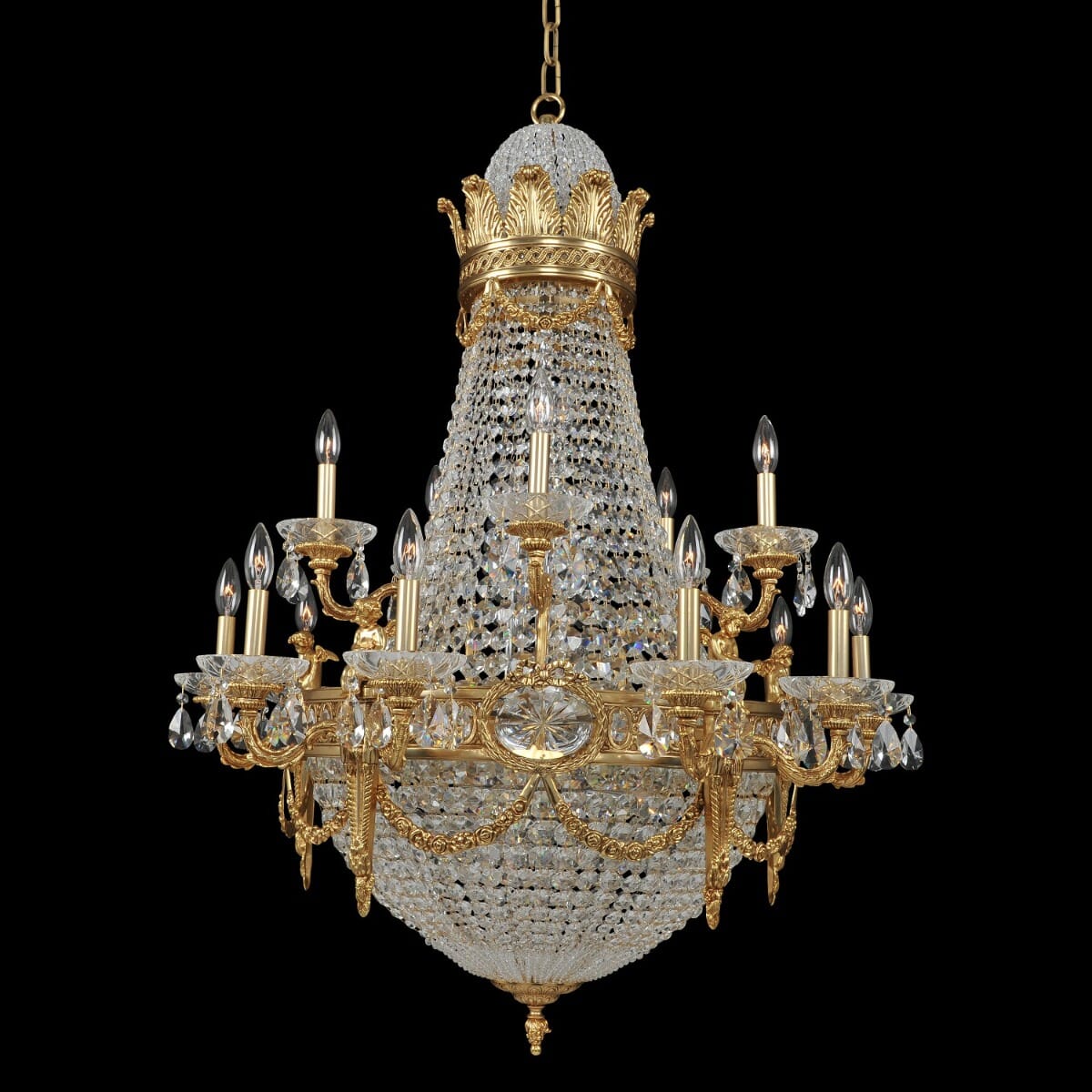 Marseille 25-Light Traditional Chandelier in Antique Bra