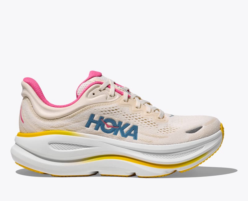 HOKA Women's Bondi 9 Shoes in Alabaster/Birch