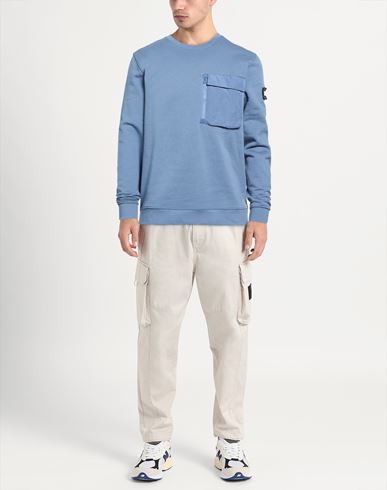 Man Sweatshirt Slate blue Size M Cotton