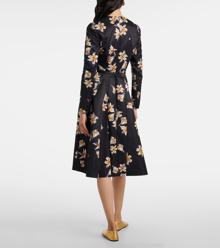Uccellina floral duchess satin midi dress