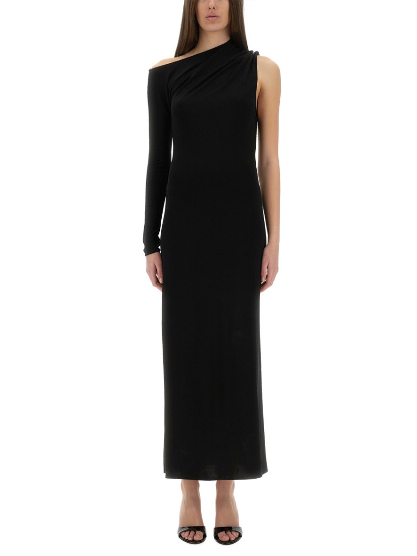Black One Shoulder Maxi Dress