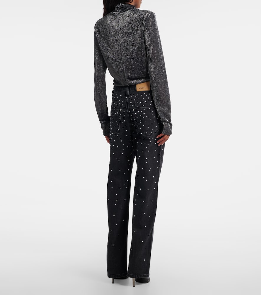 Embellished straight jeans