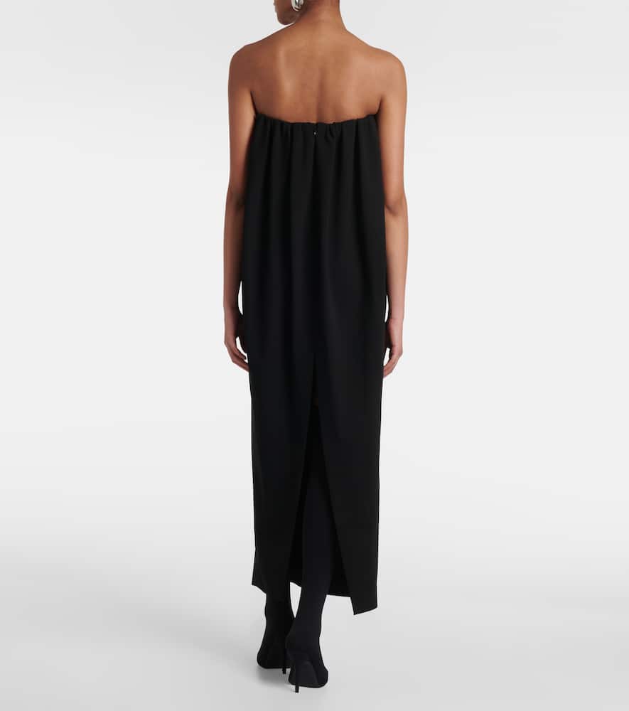 Jean Paul Gaultier Crêpe and tulle corset maxi dress