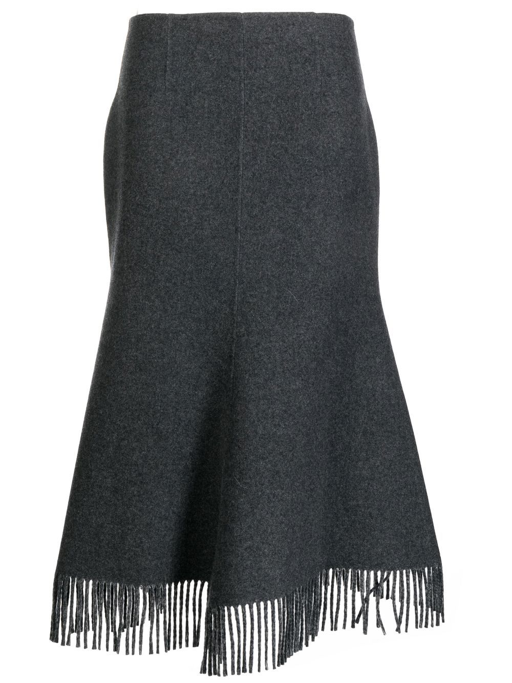 Fringed high-waist skirt - Brown