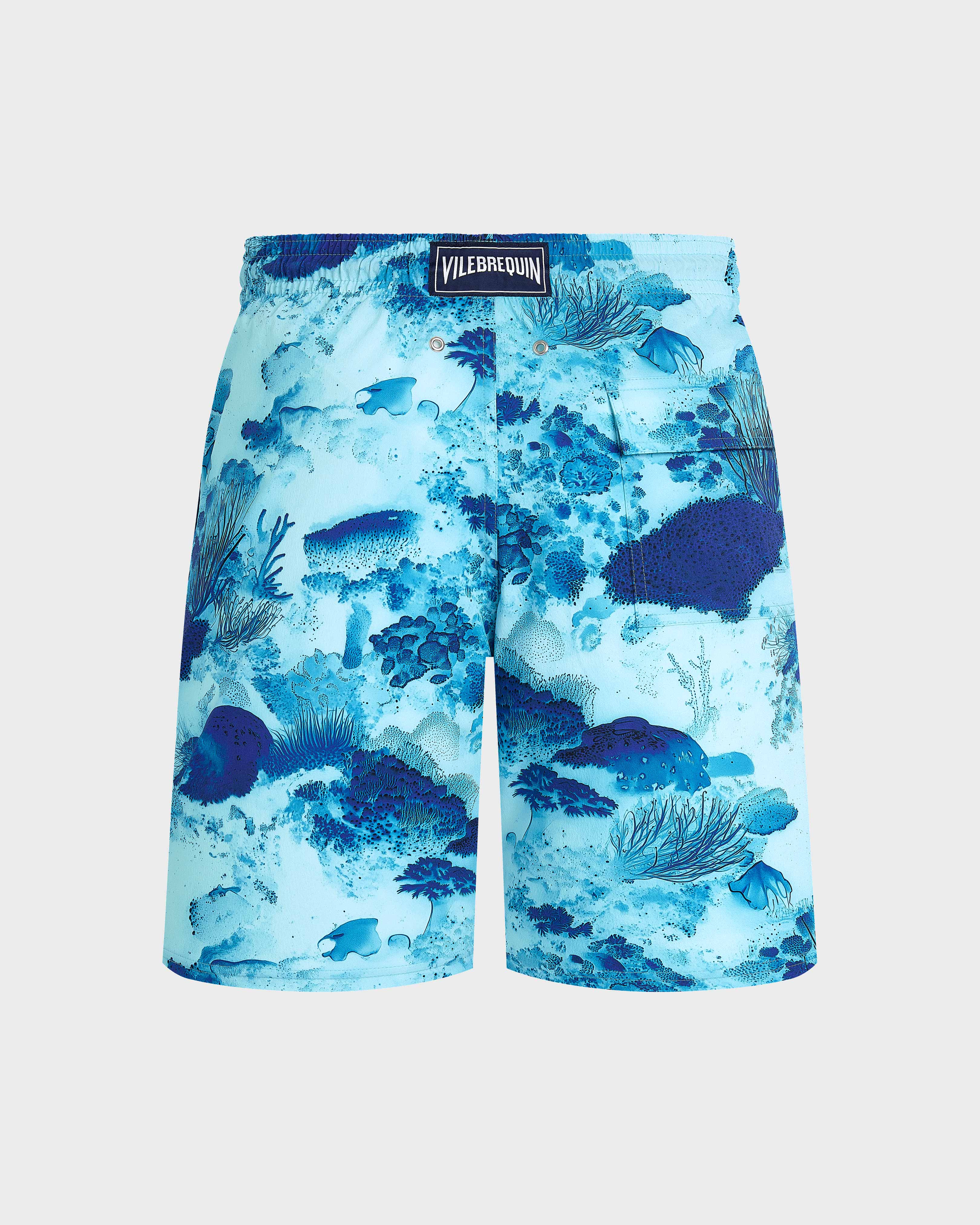 Men Long Stretch Swim Trunks Coral Reef - Swimwear - Okorise - Blue