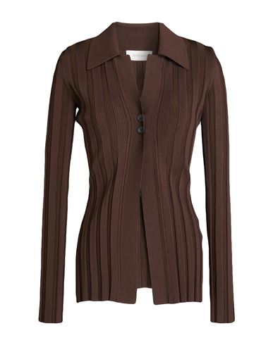 Woman Cardigan Dark brown Size M Viscose, Polyamide, Elastane