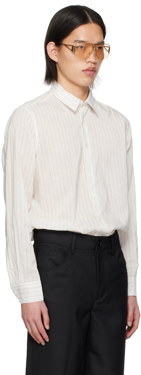 Lardini White Striped Shirt
