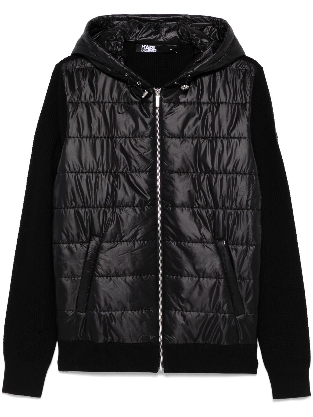Knitted hooded jacket - Black