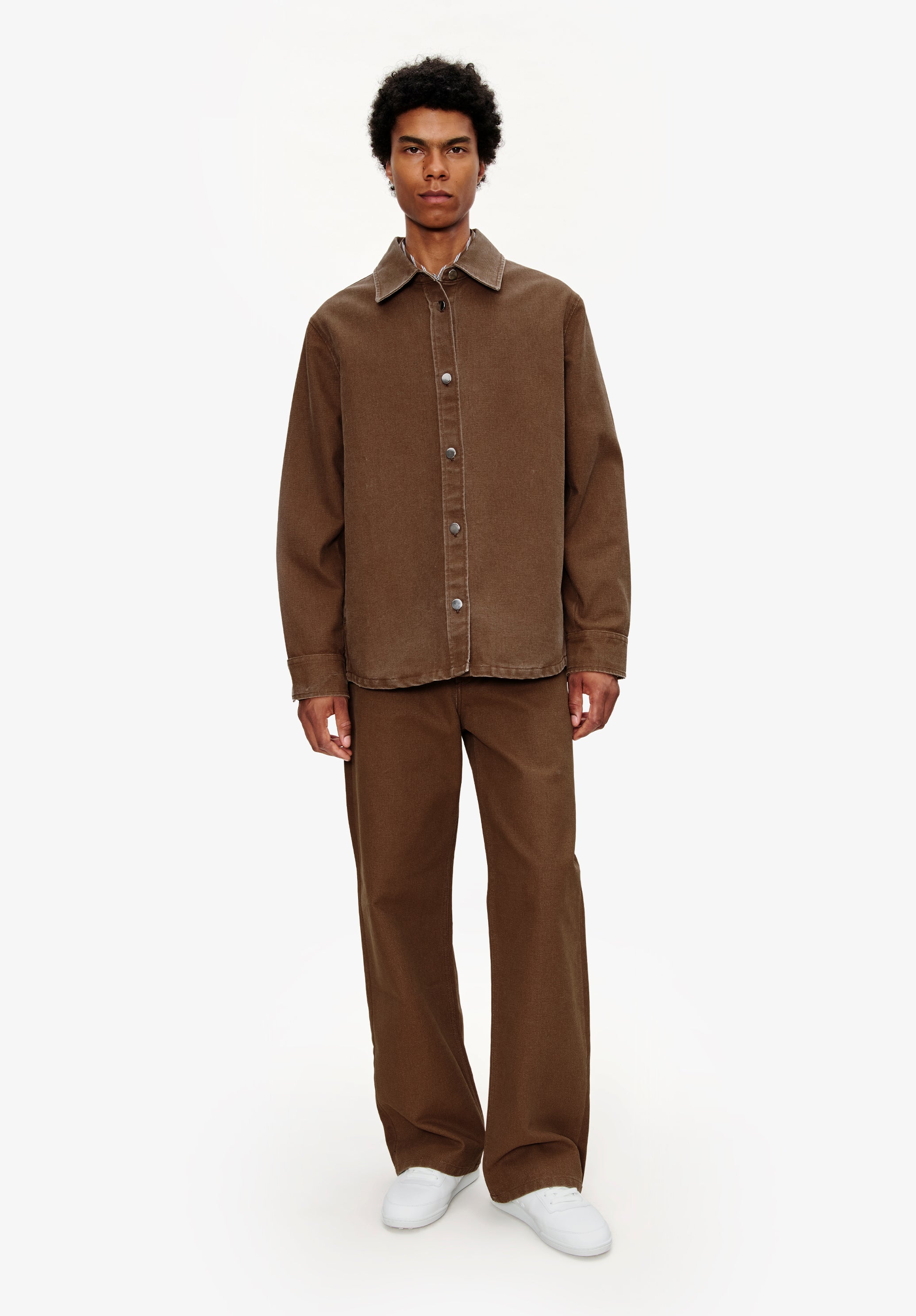 A. P.C. Men's Button-down jacket Size: Extra Small in Brown