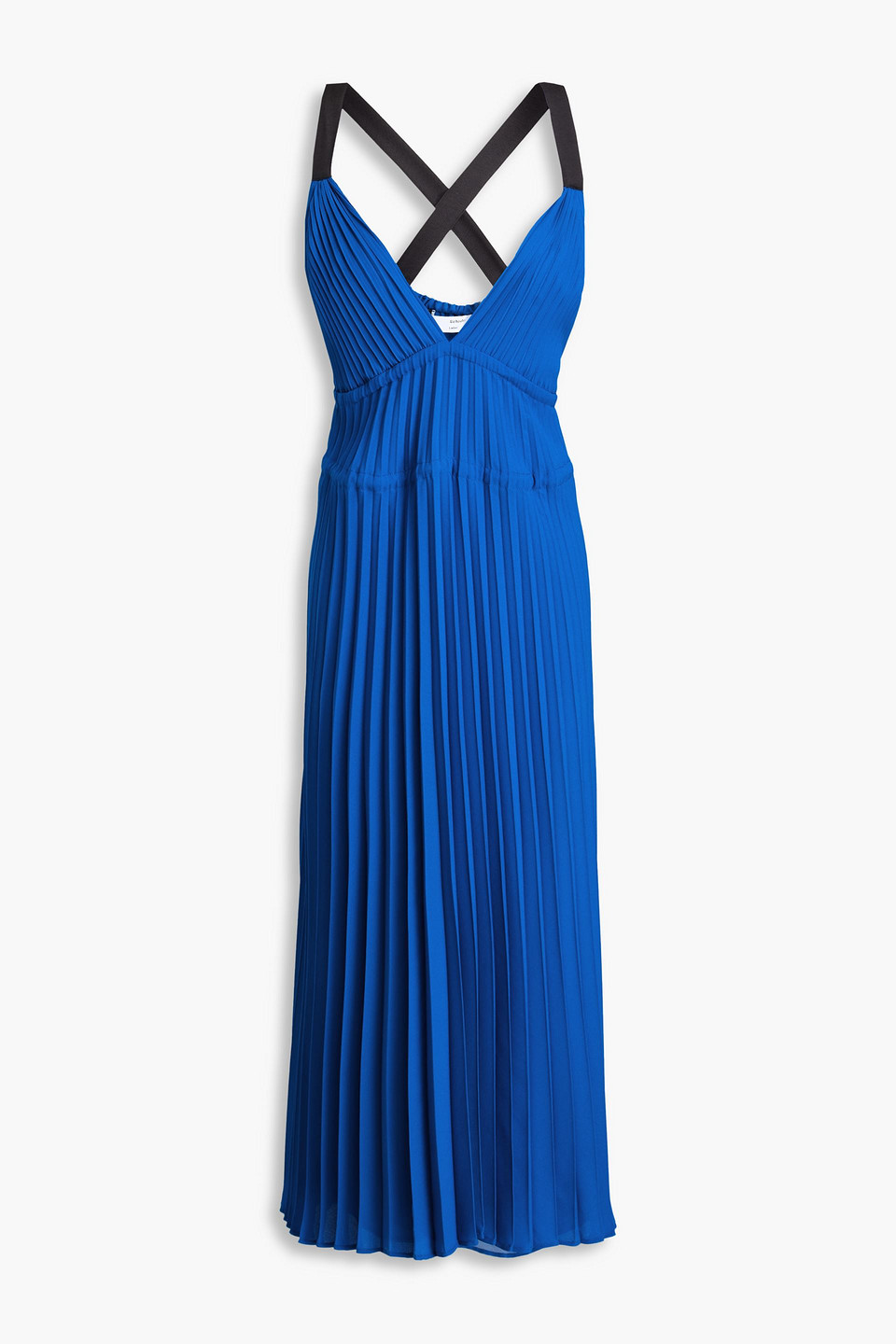 Pleated crepe midi dress - Blue - US 6