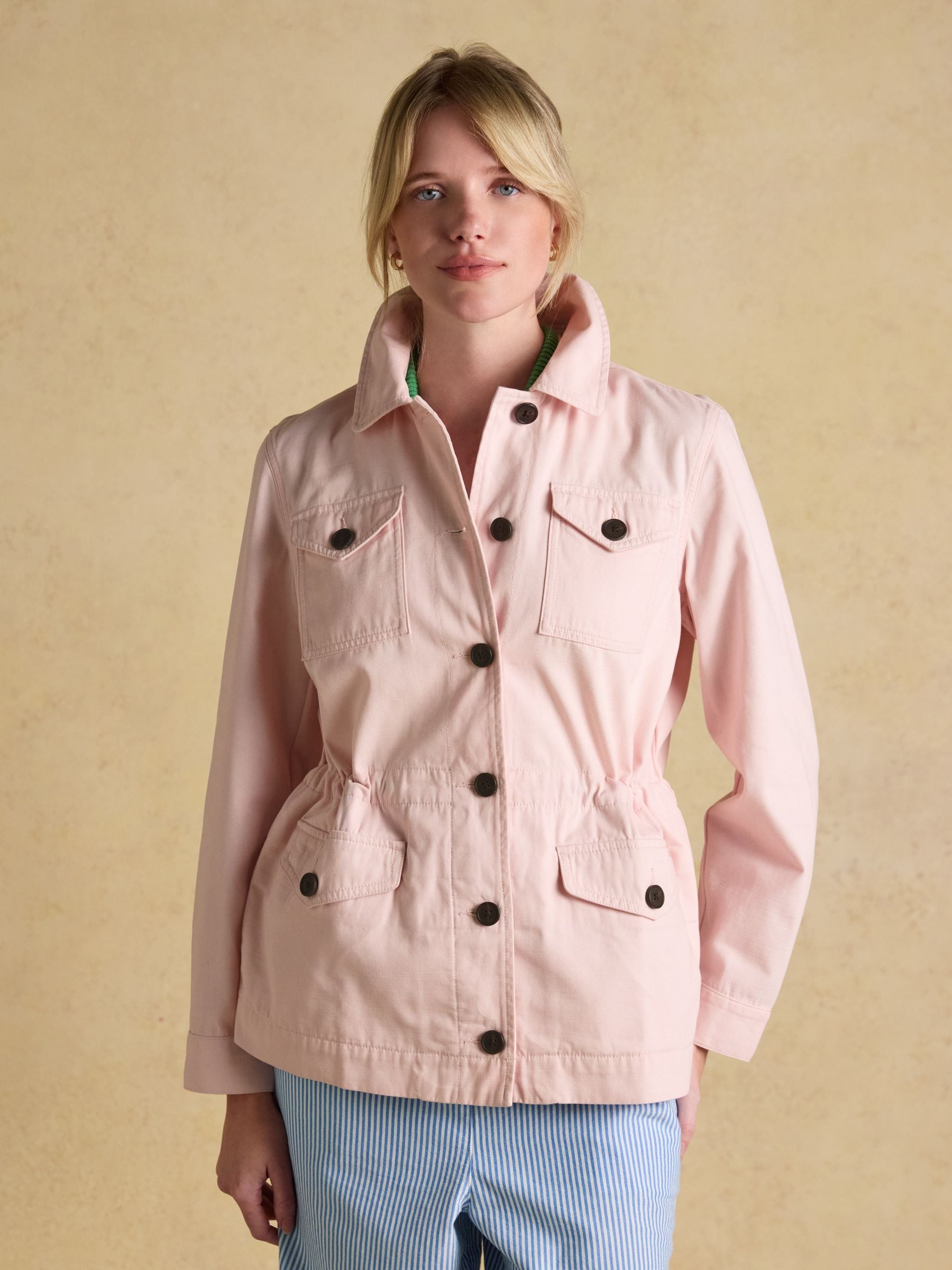 Twyford Pink Lightweight Utility Jacket with Adjustable Waist