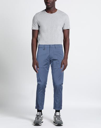 Man Pants Slate blue Size 30 Cotton, Elastane