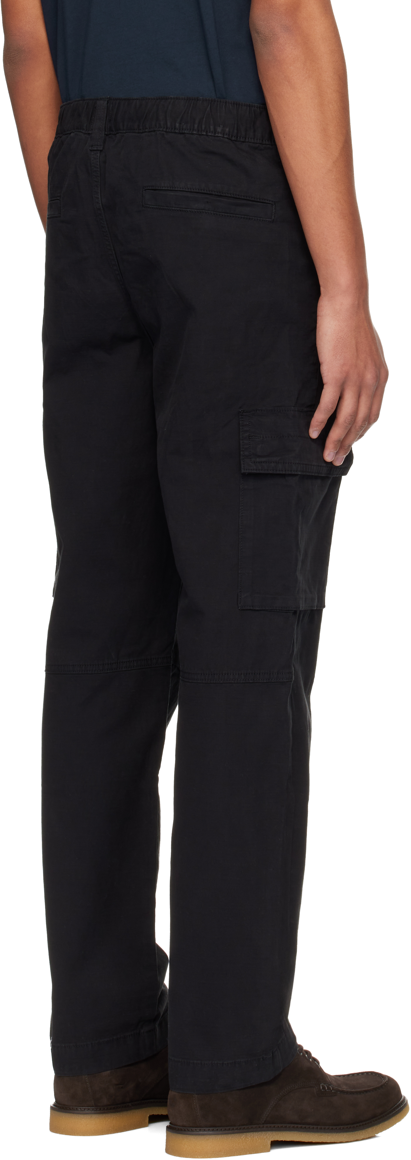 Black Cotton Cargo Pants