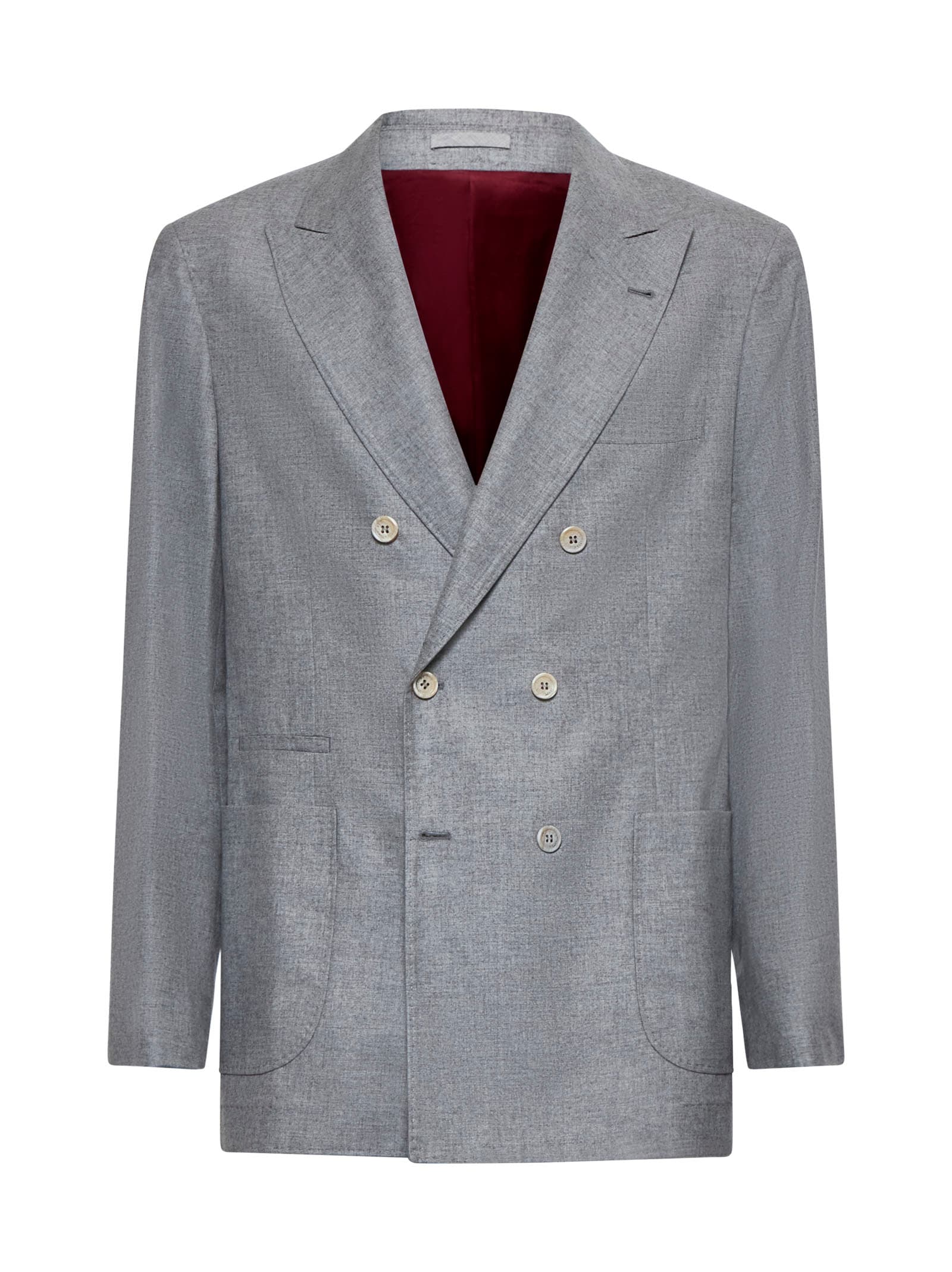 Double breasted wool blazer - Grey