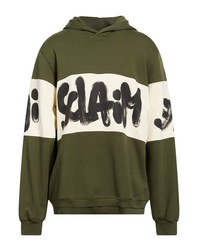 Man Sweatshirt Military green Size XL Cotton