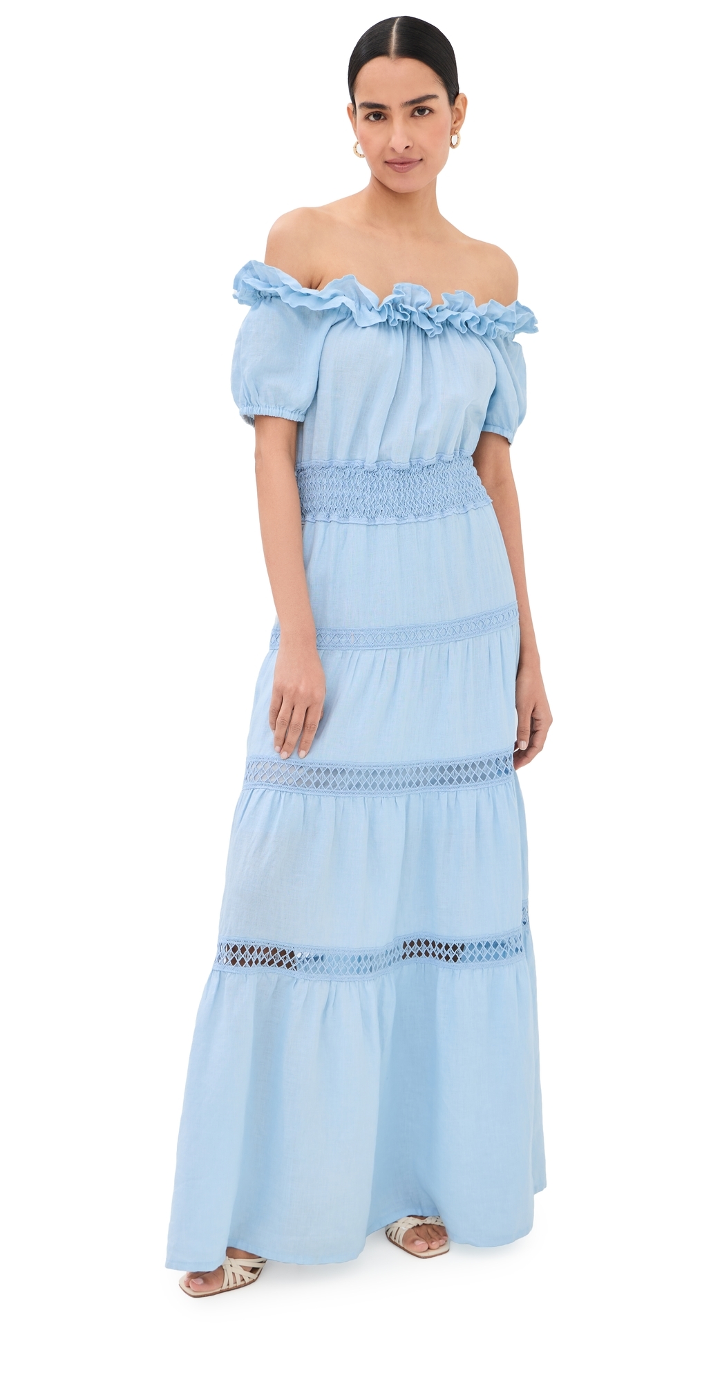 Angara Linen Dress Cloud