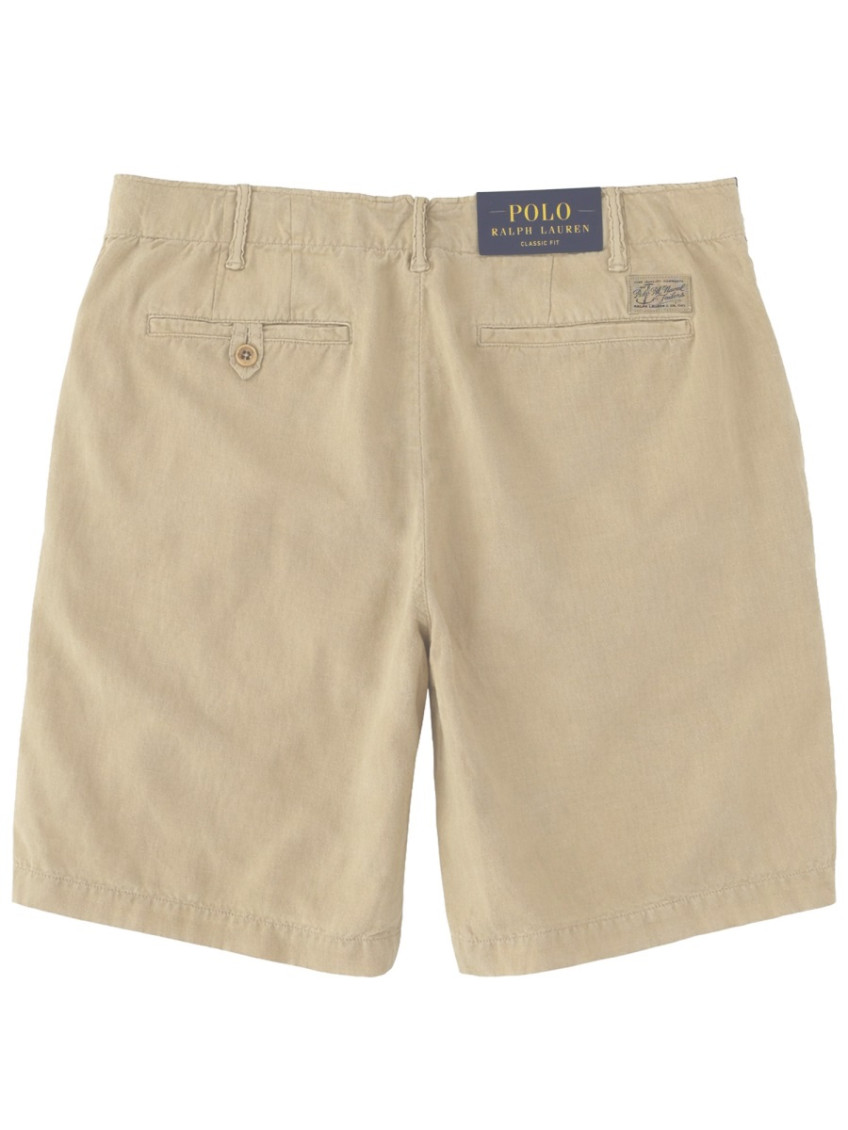Beige Solid Shorts