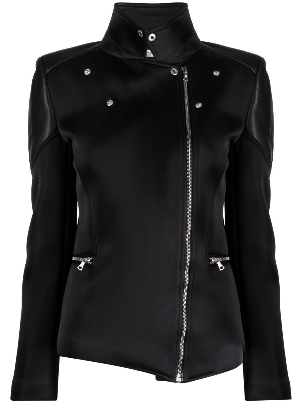 Zip-up leather jacket - Black