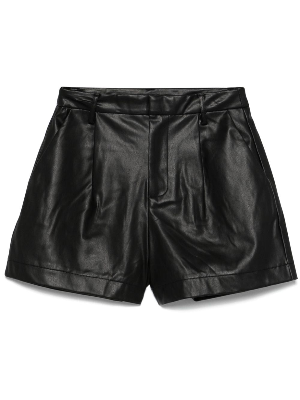 Faux-leather shorts - Black