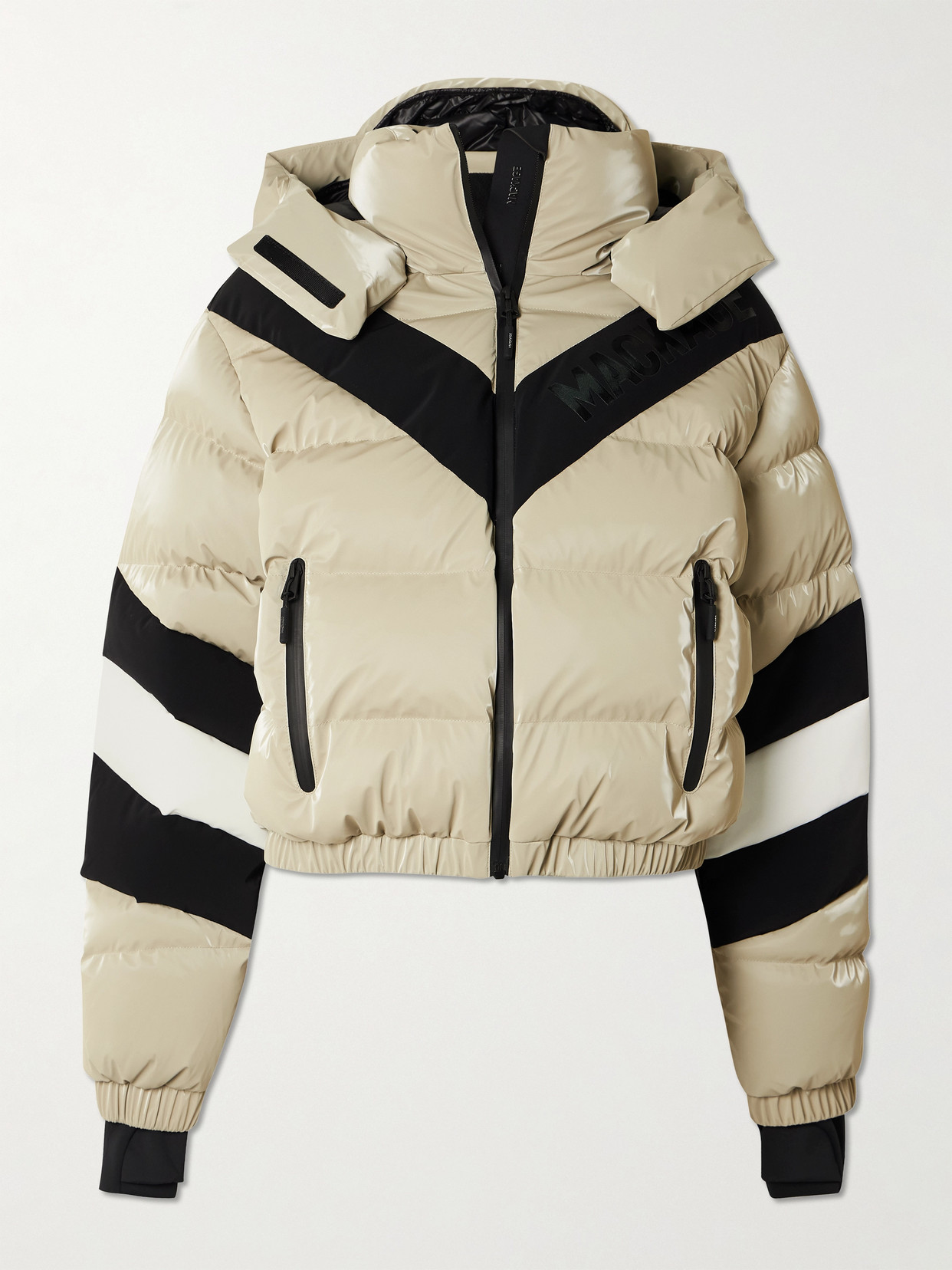 Kairi Hooded Cropped Quilted Down Ski Jacket - Taupe