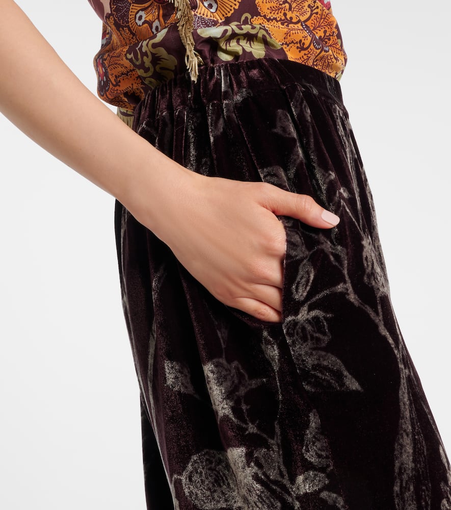 Floral satin pajama pants