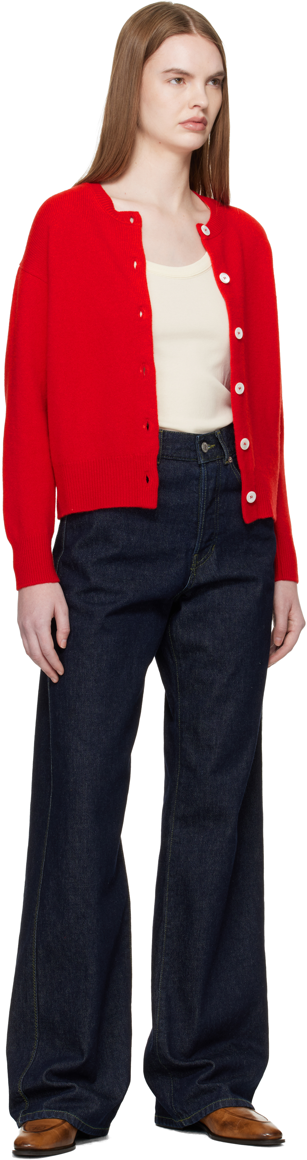 Red Ada Crewneck Cardigan