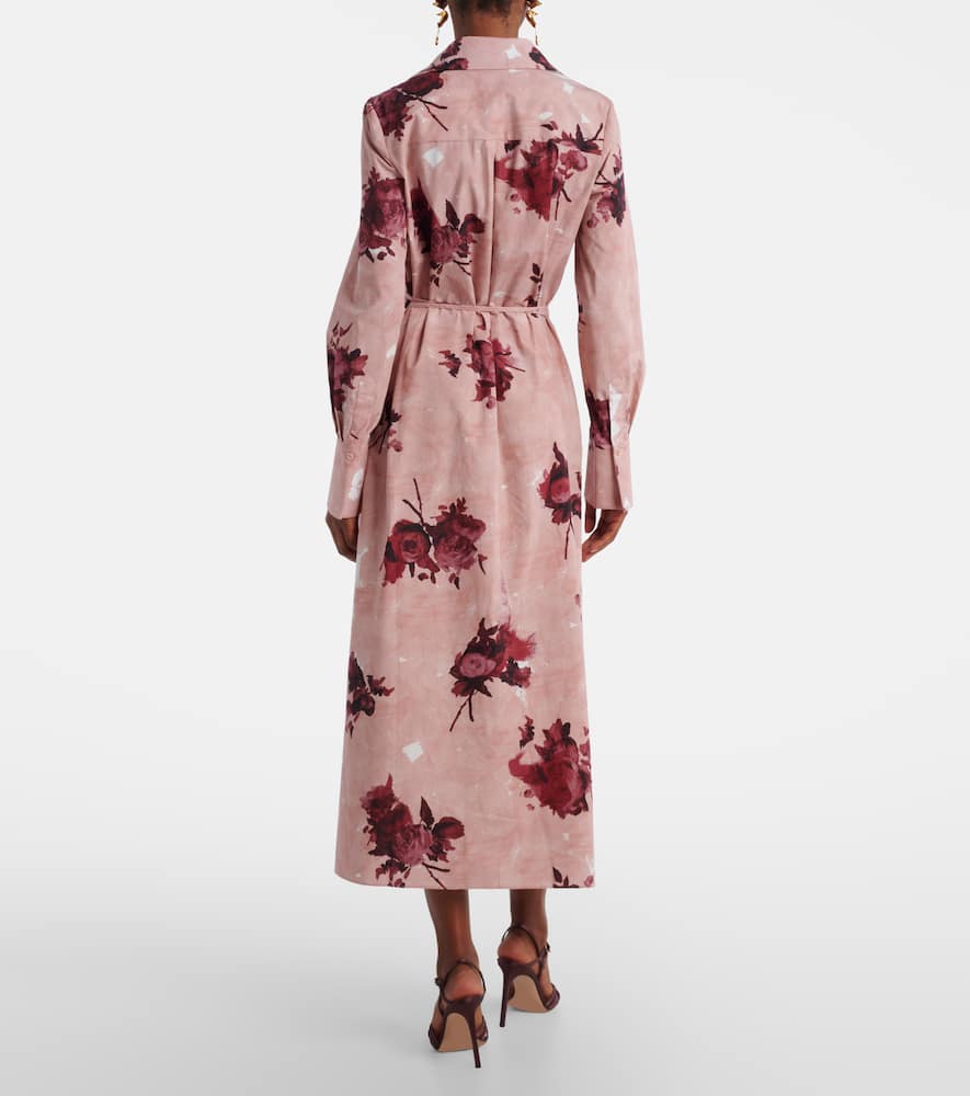 Floral cotton poplin shirt dress
