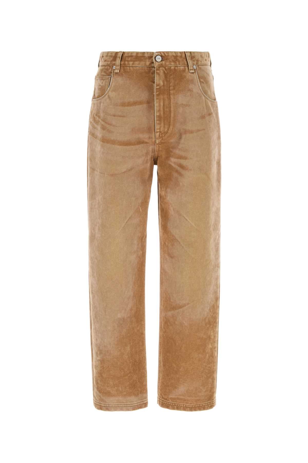 Stonewashed Denim Jeans — Beige