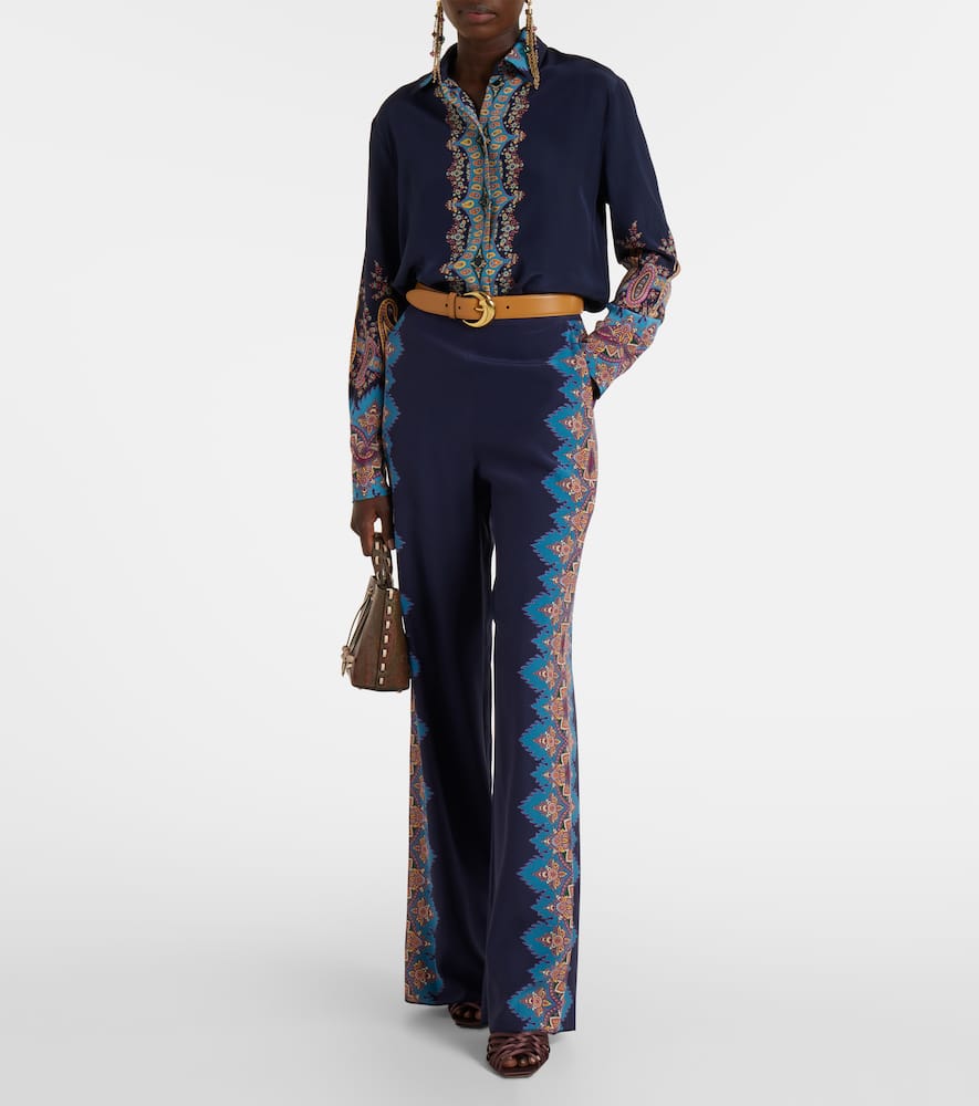 Printed silk crêpe de chine shirt