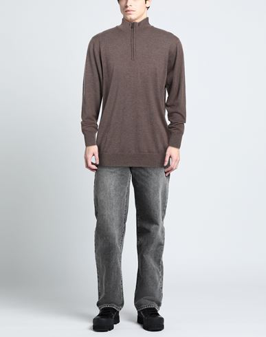 Cashmere Company Man Turtleneck Khaki Size 46 Wool, Cashmere, Silk, Nylon