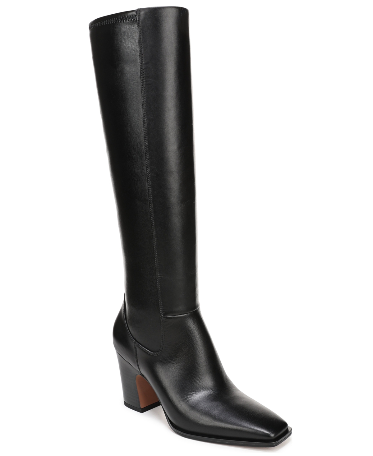 Women's Jonie Wide Calf Square Toe Zip Tall Boots - Black Â Leather