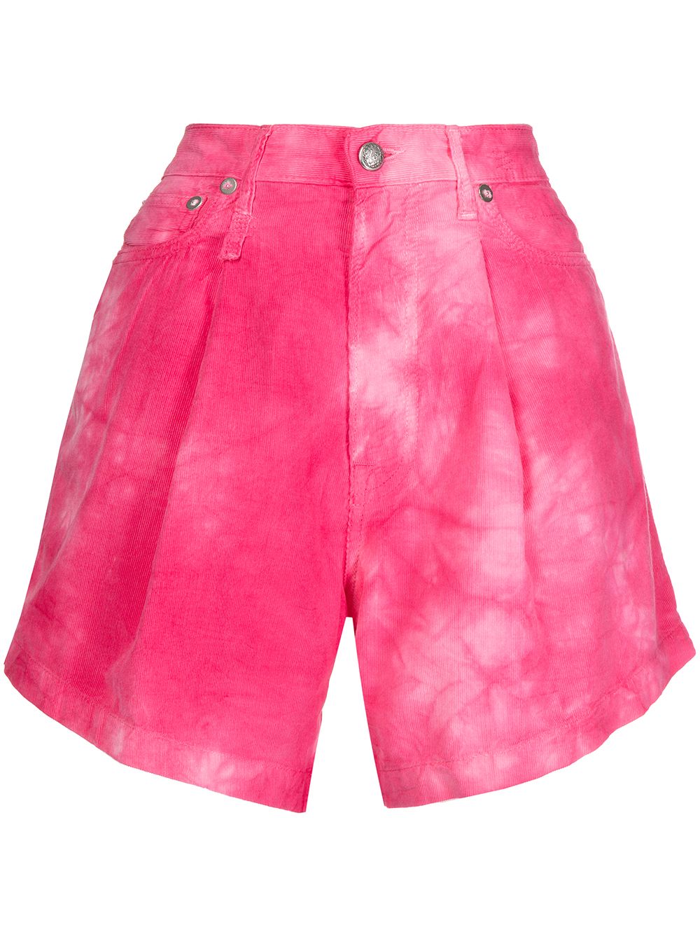 Tie-dye corduroy shorts - Pink