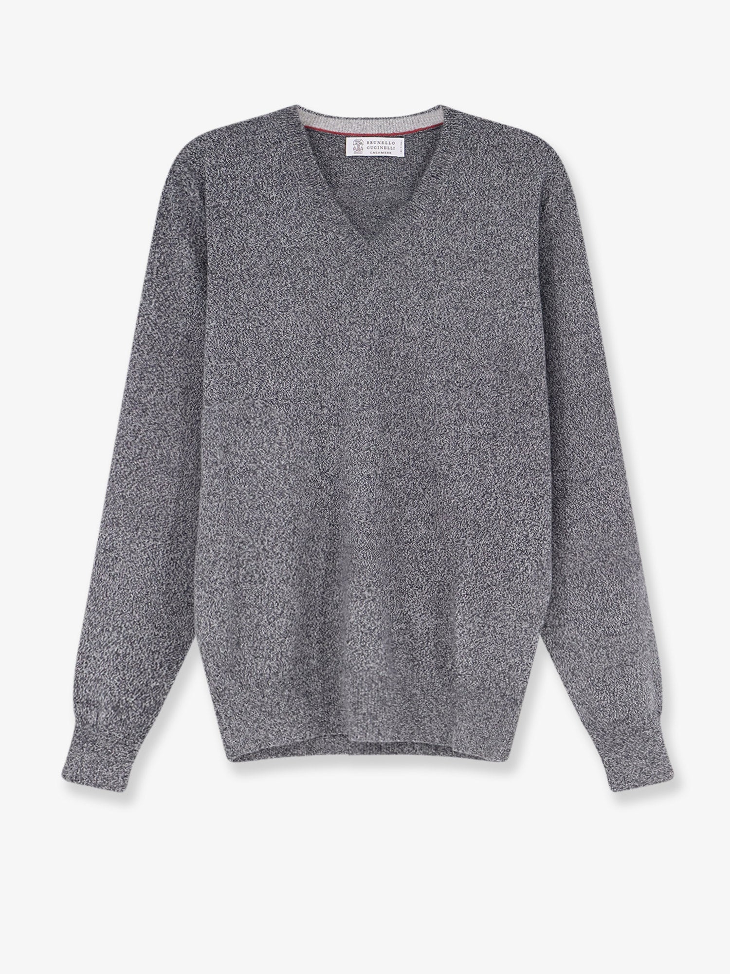 Pure Cashmere V-Neck Sweater — Gray