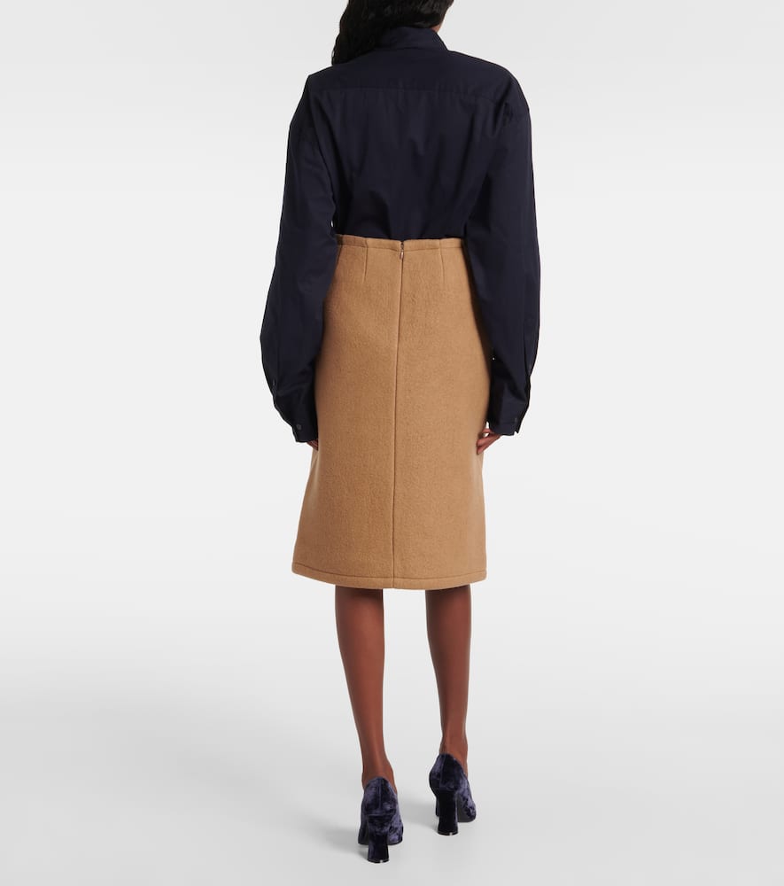 Wool midi skirt