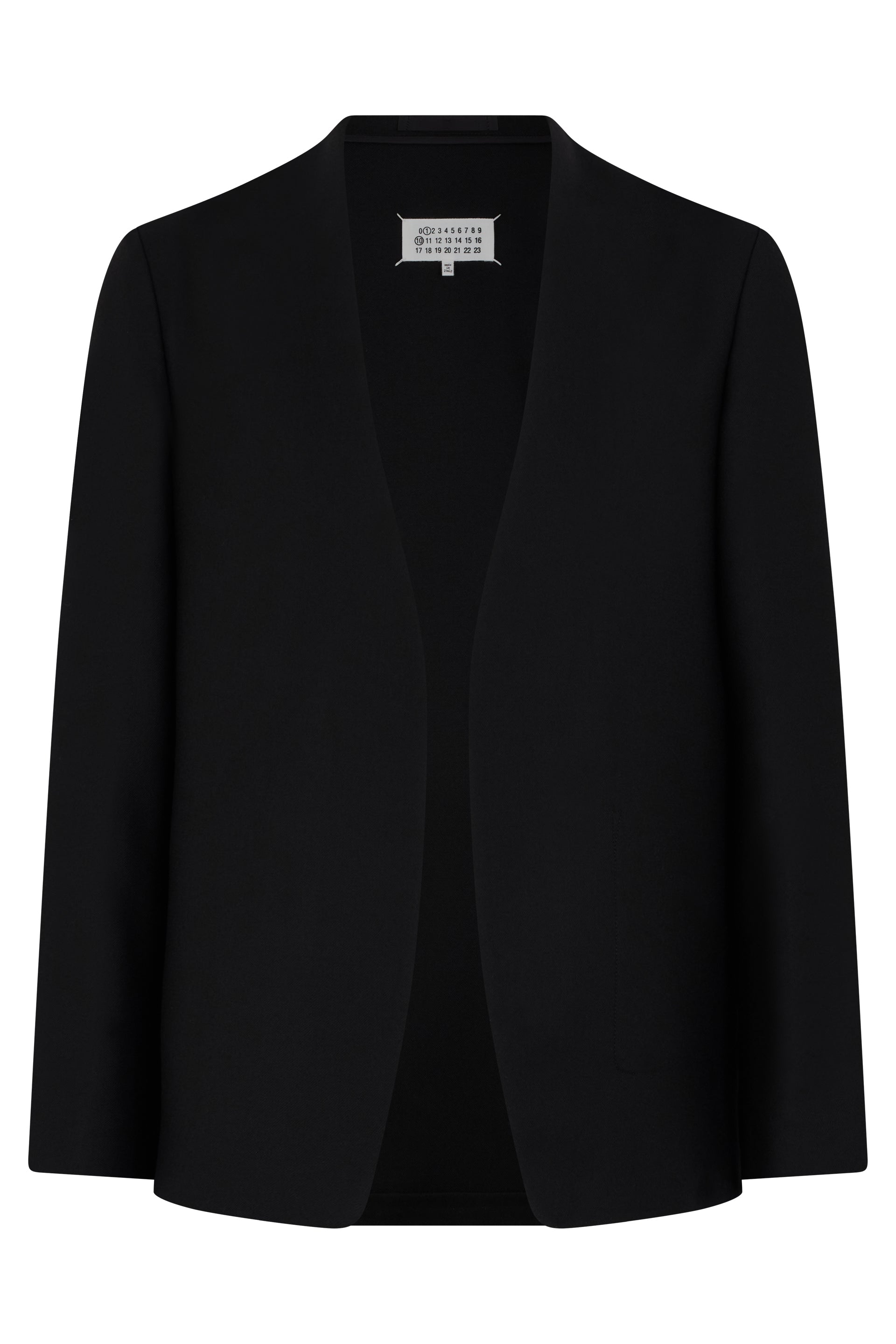 Open Virgin Wool Jacket with Minimalist Open Collar