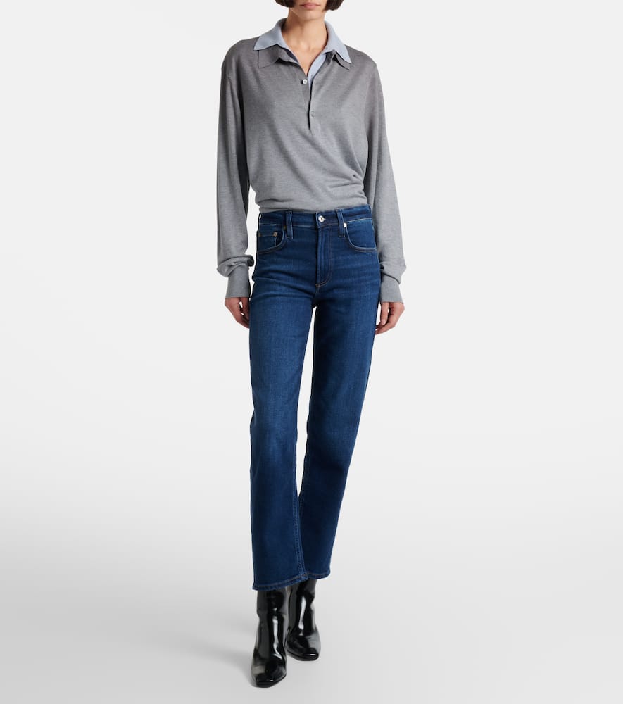 Delfina low-rise straight-leg jeans