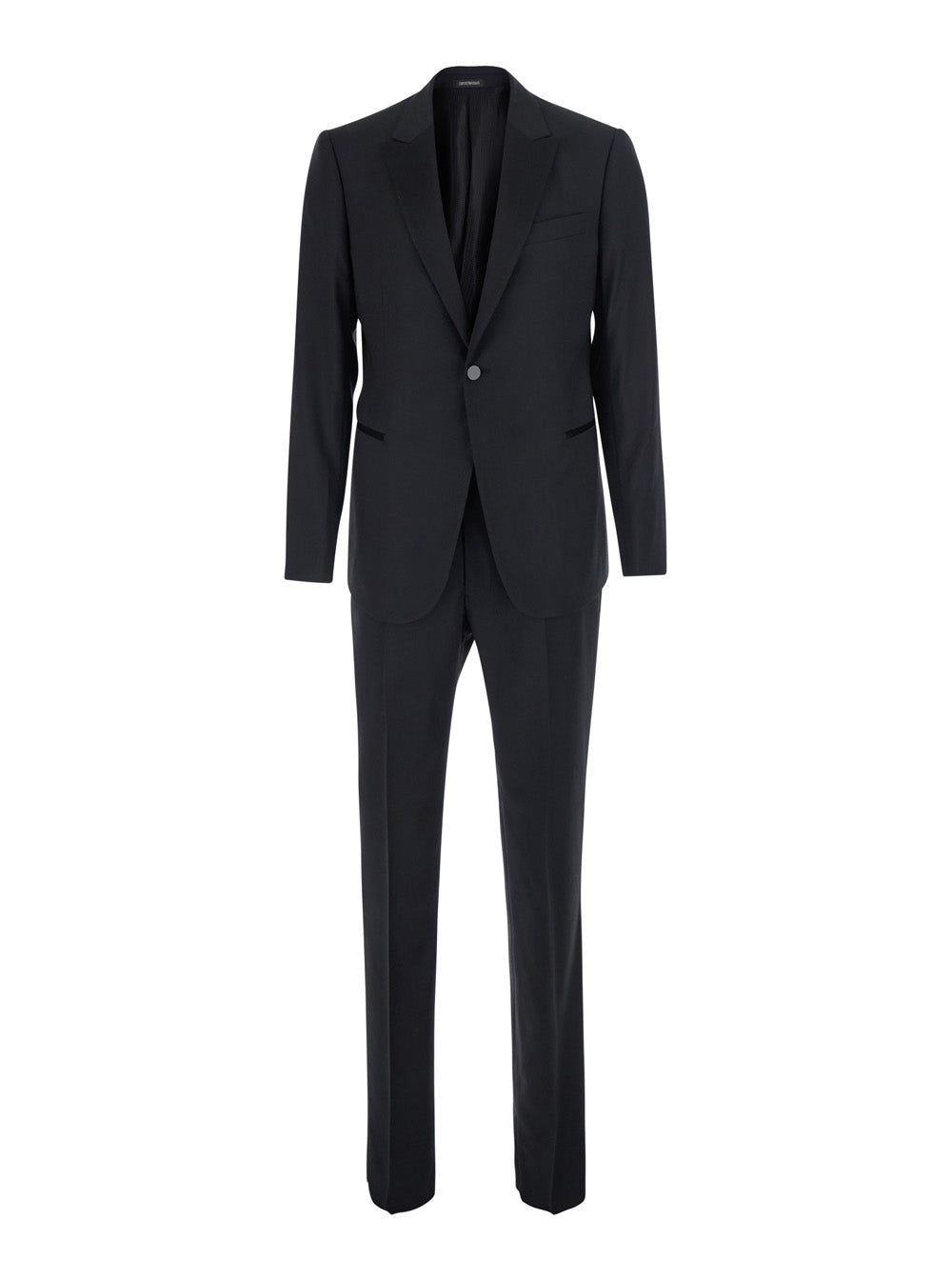 Stretch Wool Pant Suit — Black