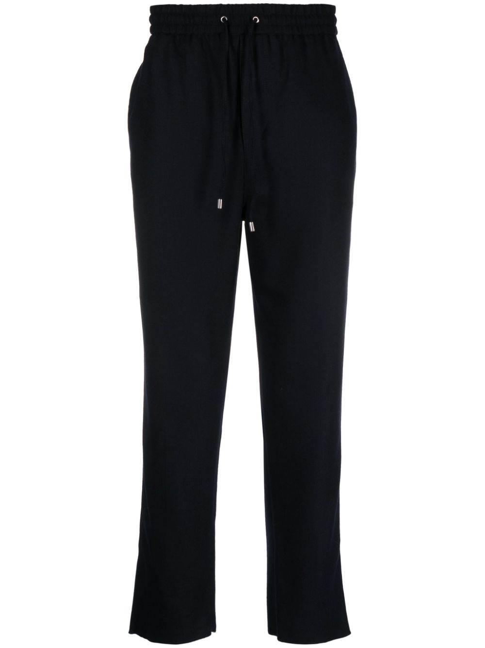 Drawstring-waist wool trousers - Blue